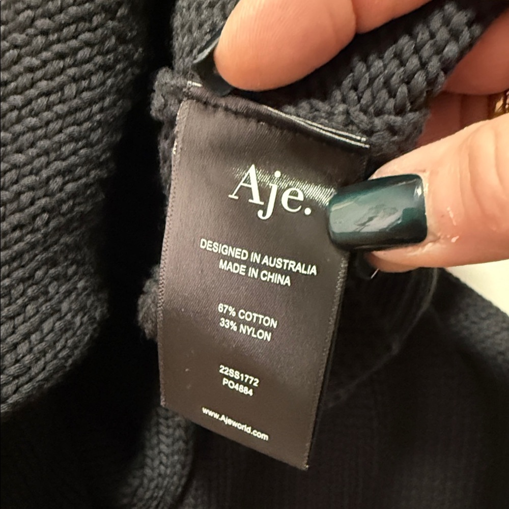 AJE Elle Chain Open Back Knit Jumper in Black Size XS - Picture 13 of 16